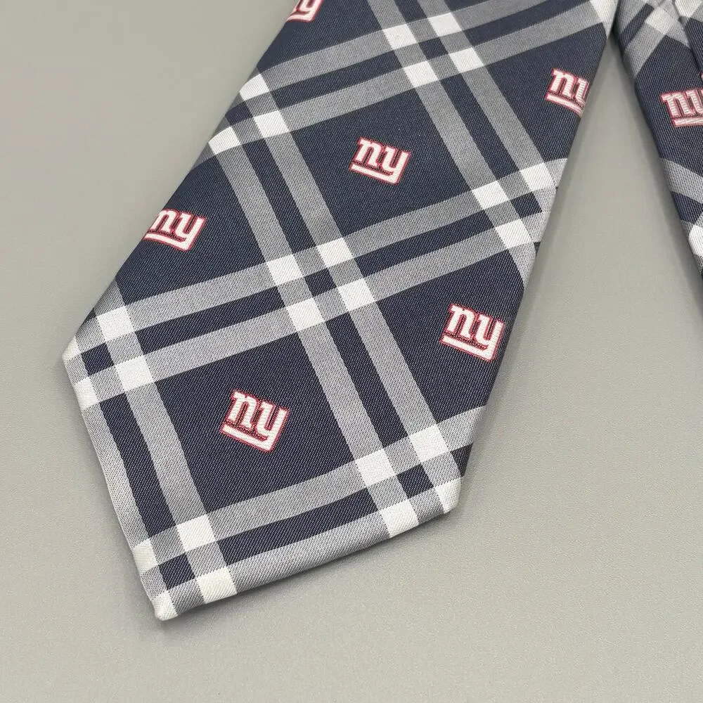 NFL New York Giants NY Football Men's Tie Blue Gray White Red Sporty Tie
